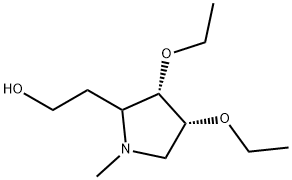 2-Pyrrolidineethanol,3,4-diethoxy-1-methyl-,(3S,4R)-(9CI) Struktur