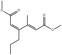 (2E,4Z)-3-Methyl-4-propyl-2,4-hexadienedioic acid dimethyl ester Struktur