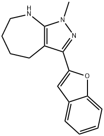 Pyrazolo[3,4-b]azepine, 3-(2-benzofuranyl)-1,4,5,6,7,8-hexahydro-1-methyl- (9CI) Struktur