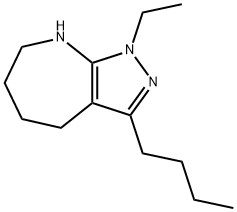 Pyrazolo[3,4-b]azepine, 3-butyl-1-ethyl-1,4,5,6,7,8-hexahydro- (9CI) Struktur