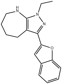 Pyrazolo[3,4-b]azepine, 3-(2-benzofuranyl)-1-ethyl-1,4,5,6,7,8-hexahydro- (9CI) Struktur