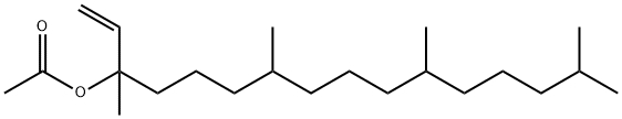 1,5,9,13-tetramethyl-1-vinyltetradecyl acetate Struktur