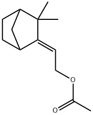 (E)-2-(3,3-dimethylbicyclo[2.2.1]hept-2-ylidene)ethyl acetate Struktur