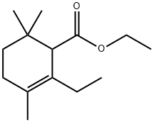 2-Ethyl-3,6,6-trimethyl-2-cyclohexene-1-carboxylic acid ethyl ester Struktur