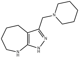 Pyrazolo[3,4-b]azepine, 1,4,5,6,7,8-hexahydro-3-(1-piperidinylmethyl)- (9CI) Struktur