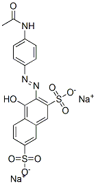 disodium 3-[[4-(acetylamino)phenyl]azo]-4-hydroxynaphthalene-2,7-disulphonate Struktur