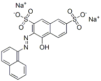 4-Hydroxy-3-(1-naphthalenylazo)-2,7-naphthalenedisulfonic acid disodium salt Struktur