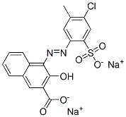 disodium 4-[(4-chloro-5-methyl-2-sulphonatophenyl)azo]-3-hydroxy-2-naphthoate Struktur