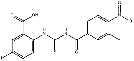 5-IODO-2-[[[(3-METHYL-4-NITROBENZOYL)AMINO]THIOXOMETHYL]AMINO]-BENZOIC ACID Struktur