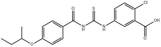 2-CHLORO-5-[[[[4-(1-METHYLPROPOXY)BENZOYL]AMINO]THIOXOMETHYL]AMINO]-BENZOIC ACID Struktur