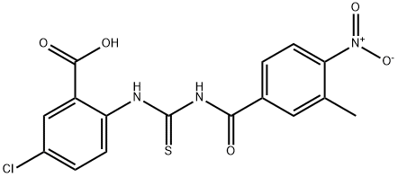 5-CHLORO-2-[[[(3-METHYL-4-NITROBENZOYL)AMINO]THIOXOMETHYL]AMINO]-BENZOIC ACID Struktur