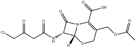 (6R-trans)-3-(acetoxymethyl)-7-[(4-chloro-1,3-dioxobutyl)amino]-8-oxo-5-thia-1-azabicyclo[4.2.0]oct-2-ene-2-carboxylic acid Struktur