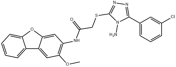 Acetamide, 2-[[4-amino-5-(3-chlorophenyl)-4H-1,2,4-triazol-3-yl]thio]-N-(2-methoxy-3-dibenzofuranyl)- (9CI) Struktur