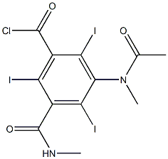 2,4,6-triiodo-3-(methylacetamido)-5-[(methylamino)carbonyl]benzoyl chloride Struktur