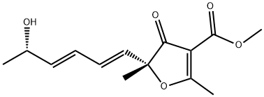 3-Acetyl-5-(5-hydroxy-1,3-hexadienyl)-4-methoxy-5-methylfuran-2(5H)-one Struktur