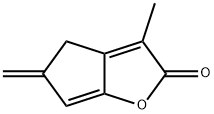 2H-Cyclopenta[b]furan-2-one, 4,5-dihydro-3-methyl-5-methylene- (9CI) Struktur