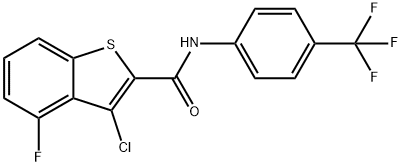 Benzo[b]thiophene-2-carboxamide, 3-chloro-4-fluoro-N-[4-(trifluoromethyl)phenyl]- (9CI) Struktur