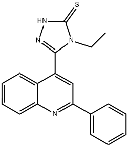 4-ETHYL-5-(2-PHENYLQUINOLIN-4-YL)-4H-1,2,4-TRIAZOLE-3-THIOL Struktur