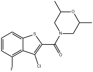 Morpholine, 4-[(3-chloro-4-fluorobenzo[b]thien-2-yl)carbonyl]-2,6-dimethyl- (9CI) Struktur