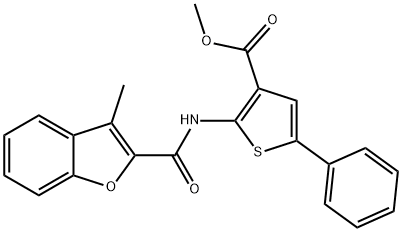 3-Thiophenecarboxylicacid,2-[[(3-methyl-2-benzofuranyl)carbonyl]amino]-5-phenyl-,methylester(9CI) Struktur