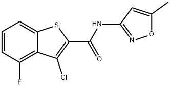 Benzo[b]thiophene-2-carboxamide, 3-chloro-4-fluoro-N-(5-methyl-3-isoxazolyl)- (9CI) Struktur