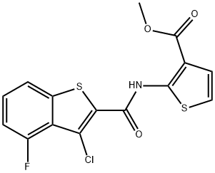 3-Thiophenecarboxylicacid,2-[[(3-chloro-4-fluorobenzo[b]thien-2-yl)carbonyl]amino]-,methylester(9CI) Struktur