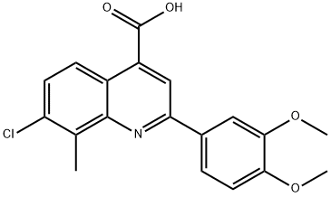 7-CHLORO-2-(3,4-DIMETHOXYPHENYL)-8-METHYLQUINOLINE-4-CARBOXYLIC ACID Struktur