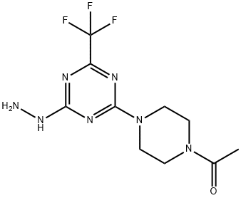 [4-(4-Acetylpiperazin-1-yl)-6-(trifluoromethyl)-1,3,5-triazin-2-yl]hydrazine Struktur