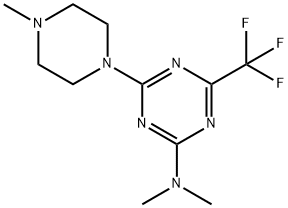 6-(Trifluoromethyl)-N,N-dimethyl-4-(4-methylpiperazin-1-yl)-1,3,5-triazin-2-amine Struktur