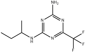 6-(Trifluoromethyl)-N-(1-methylpropyl)-1,3,5-triazine-2,4-diamine Struktur