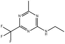 N-Ethyl-6-(trifluoromethyl)-4-methyl-1,3,5-triazin-2-amine Struktur