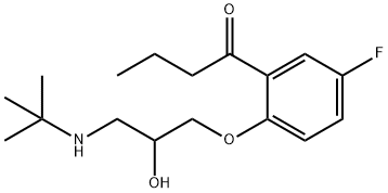 1-(2-(3-(叔丁基氨基)-2-羥基丙氧基)-5-氟苯基)丁-1-酮 結構式