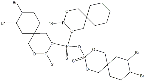 3,3'-oxybis[8,9-dibromo-2,4-dioxa-3-phosphaspiro[5.5]undecane] 3,3'-disulphide Struktur