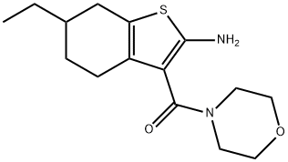 6-ethyl-3-(morpholin-4-ylcarbonyl)-4,5,6,7-tetrahydro-1-benzothiophen-2-amine(SALTDATA: FREE) Struktur