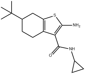 2-AMINO-6-TERT-BUTYL-N-CYCLOPROPYL-4,5,6,7-TETRAHYDRO-1-BENZOTHIOPHENE-3-CARBOXAMIDE Struktur