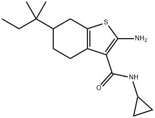 2-AMINO-N-CYCLOPROPYL-6-(1,1-DIMETHYLPROPYL)-4,5,6,7-TETRAHYDRO-1-BENZOTHIOPHENE-3-CARBOXAMIDE Struktur