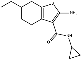 2-AMINO-N-CYCLOPROPYL-6-ETHYL-4,5,6,7-TETRAHYDRO-1-BENZOTHIOPHENE-3-CARBOXAMIDE Struktur