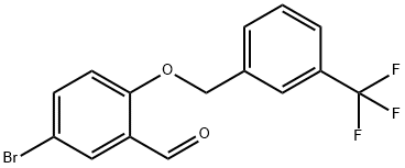 5-BROMO-2-{[3-(TRIFLUOROMETHYL)BENZYL]OXY}BENZALDEHYDE Struktur