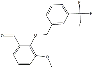 3-METHOXY-2-{[3-(TRIFLUOROMETHYL)BENZYL]OXY}BENZALDEHYDE Struktur