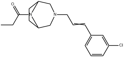 3-[3-(m-Chlorophenyl)allyl]-8-propionyl-3,8-diazabicyclo[3.2.1]octane Struktur