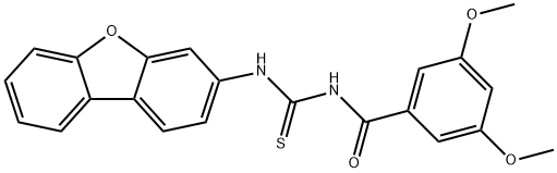 Benzamide, N-[(dibenzofuran-3-ylamino)thioxomethyl]-3,5-dimethoxy- (9CI) Struktur