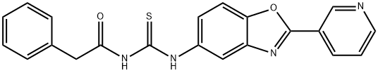 Benzeneacetamide, N-[[[2-(3-pyridinyl)-5-benzoxazolyl]amino]thioxomethyl]- (9CI) Struktur