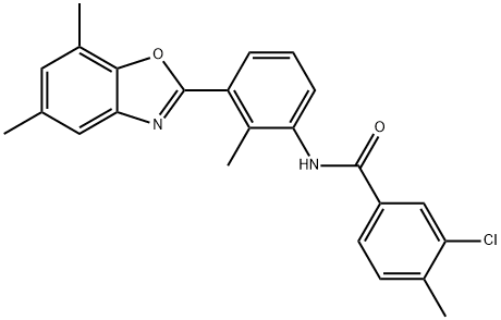 Benzamide, 3-chloro-N-[3-(5,7-dimethyl-2-benzoxazolyl)-2-methylphenyl]-4-methyl- (9CI) Struktur