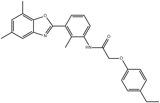 Acetamide, N-[3-(5,7-dimethyl-2-benzoxazolyl)-2-methylphenyl]-2-(4-ethylphenoxy)- (9CI) Struktur