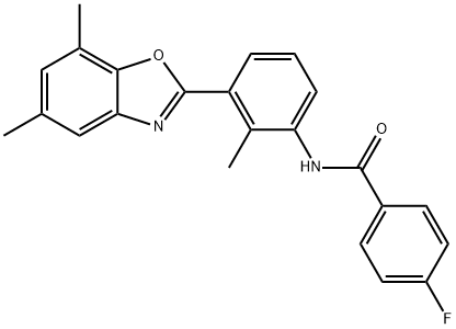 Benzamide, N-[3-(5,7-dimethyl-2-benzoxazolyl)-2-methylphenyl]-4-fluoro- (9CI) Struktur