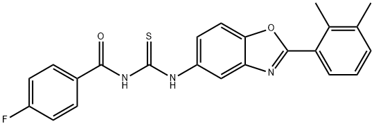 Benzamide, N-[[[2-(2,3-dimethylphenyl)-5-benzoxazolyl]amino]thioxomethyl]-4-fluoro- (9CI) Struktur