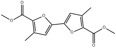 4,4'-Dimethyl[2,2'-bifuran]-5,5'-dicarboxylic acid dimethyl ester Struktur