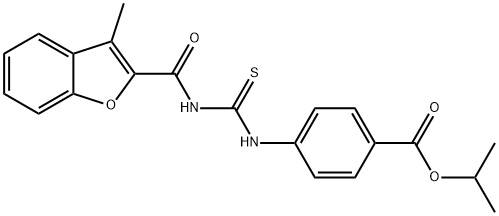 Benzoic acid, 4-[[[[(3-methyl-2-benzofuranyl)carbonyl]amino]thioxomethyl]amino]-, 1-methylethyl ester (9CI) Struktur