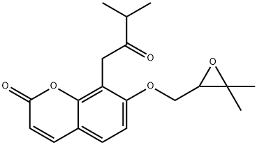 7-[(3,3-Dimethyloxiran-2-yl)methoxy]-8-(3-methyl-2-oxobutyl)-2H-1-benzopyran-2-one Struktur