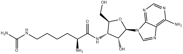 3'-[(N6-Aminocarbonyl-L-lysyl)amino]-3'-deoxyadenosine Struktur